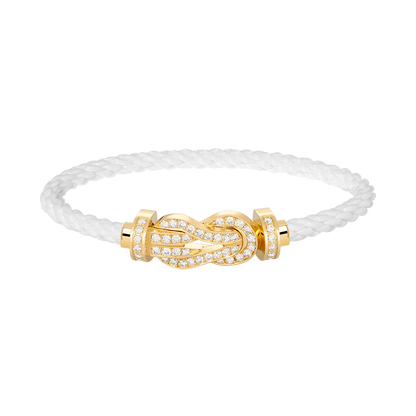 [Novalux]LARGE 8-FIGURE BUCKLE FULL DIAMOND BRACELET - GOLD