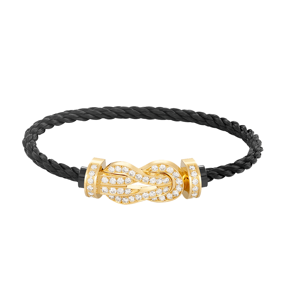 [Novalux]LARGE 8-FIGURE BUCKLE FULL DIAMOND BRACELET - GOLD