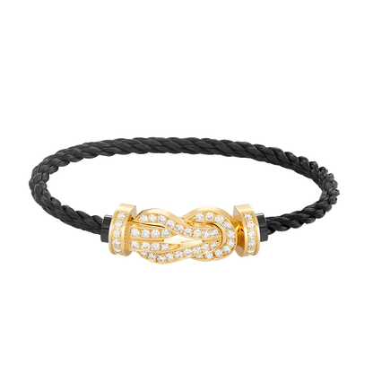 [Novalux]LARGE 8-FIGURE BUCKLE FULL DIAMOND BRACELET - GOLD