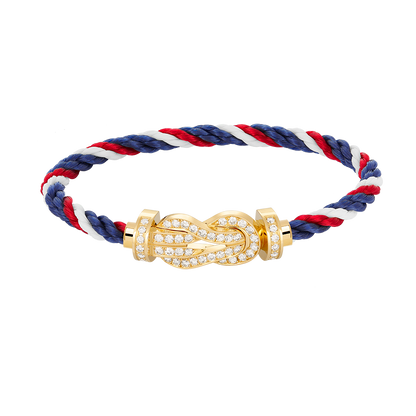 [Novalux]LARGE 8-FIGURE BUCKLE FULL DIAMOND BRACELET - GOLD