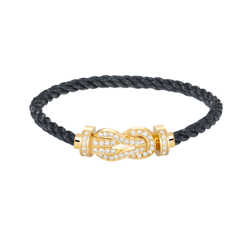 [Novalux]LARGE 8-FIGURE BUCKLE FULL DIAMOND BRACELET - GOLD