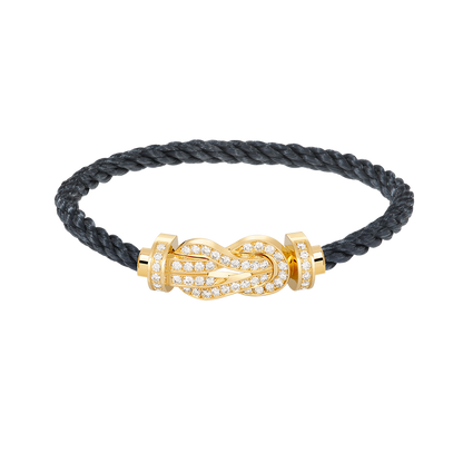 [Novalux]LARGE 8-FIGURE BUCKLE FULL DIAMOND BRACELET - GOLD
