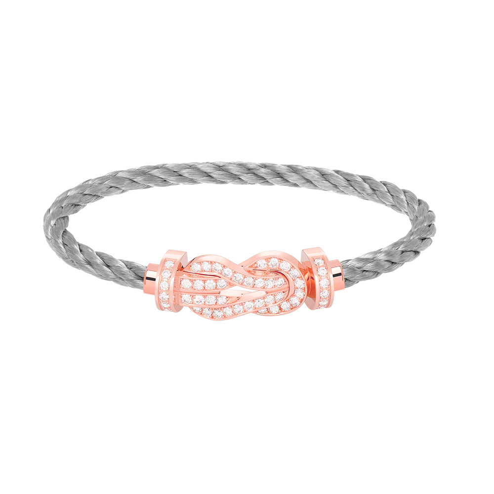 [Novalux]LARGE 8-FIGURE BUCKLE FULL DIAMOND BRACELET - ROSE GOLD