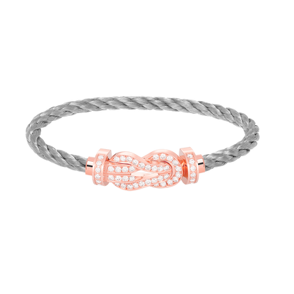 [Novalux]LARGE 8-FIGURE BUCKLE FULL DIAMOND BRACELET - ROSE GOLD