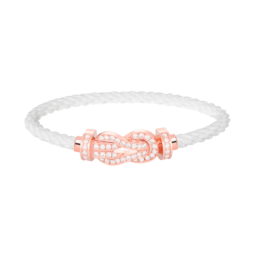 [Novalux]LARGE 8-FIGURE BUCKLE FULL DIAMOND BRACELET - ROSE GOLD