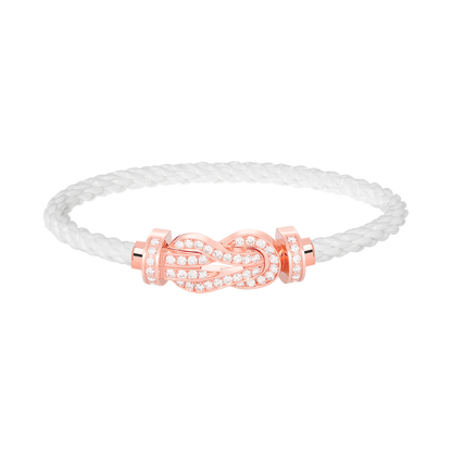 [Novalux]LARGE 8-FIGURE BUCKLE FULL DIAMOND BRACELET - ROSE GOLD