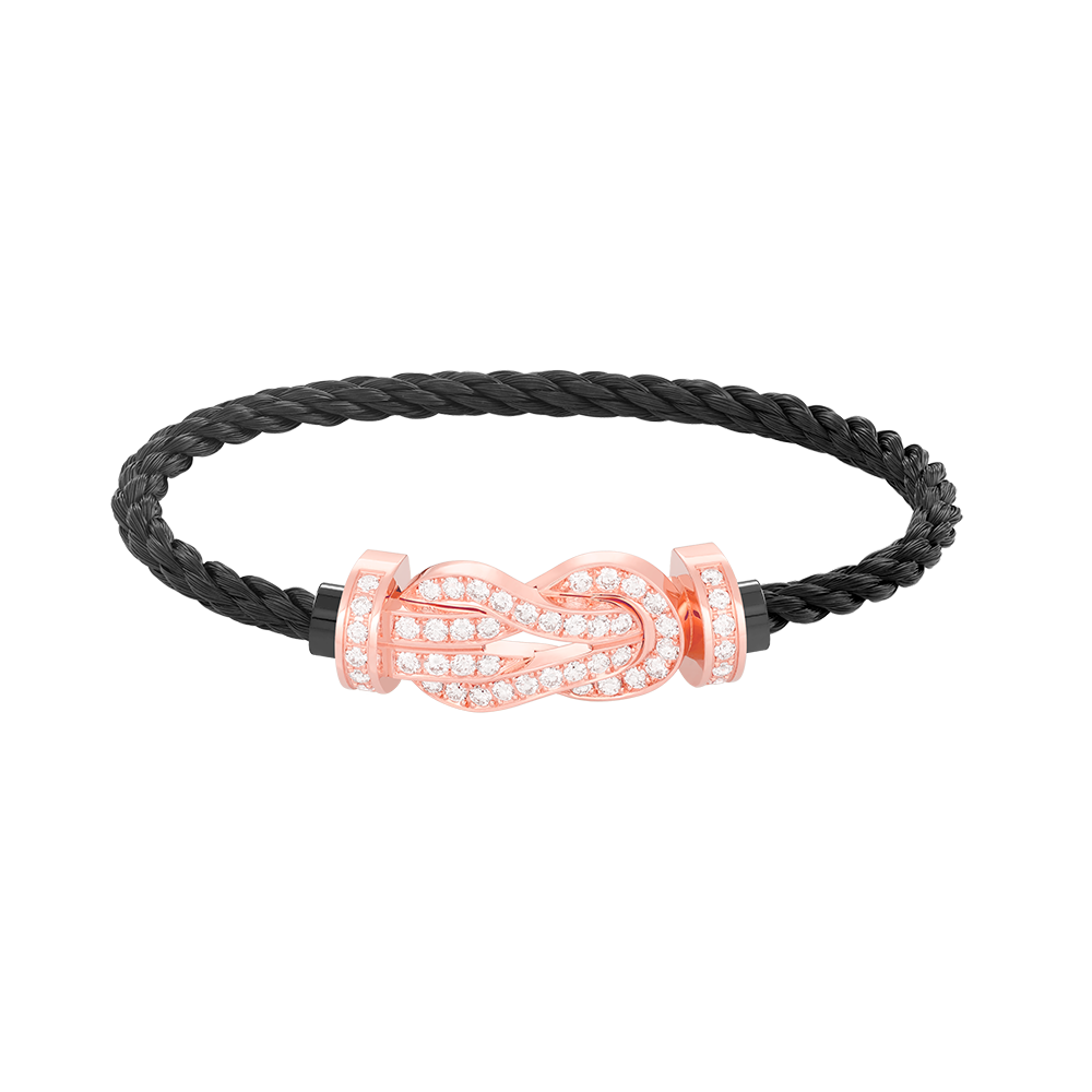 [Novalux]LARGE 8-FIGURE BUCKLE FULL DIAMOND BRACELET - ROSE GOLD