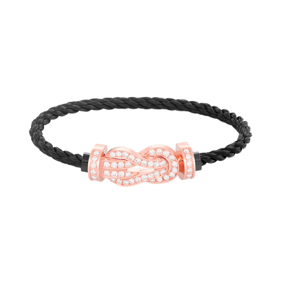 [Novalux]LARGE 8-FIGURE BUCKLE FULL DIAMOND BRACELET - ROSE GOLD