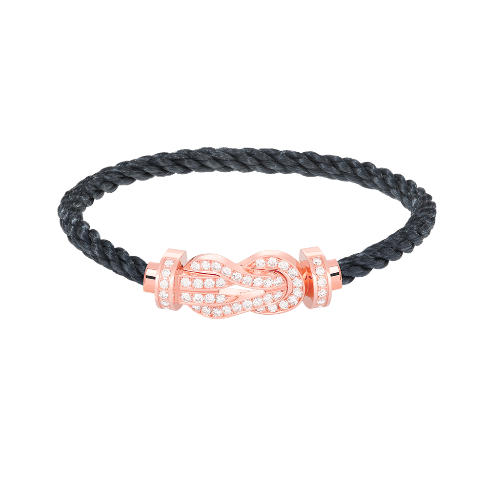 [Novalux]LARGE 8-FIGURE BUCKLE FULL DIAMOND BRACELET - ROSE GOLD