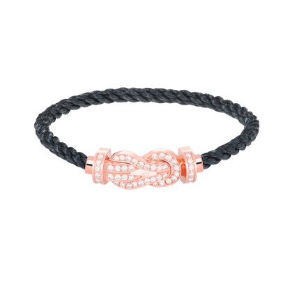 [Novalux]LARGE 8-FIGURE BUCKLE FULL DIAMOND BRACELET - ROSE GOLD