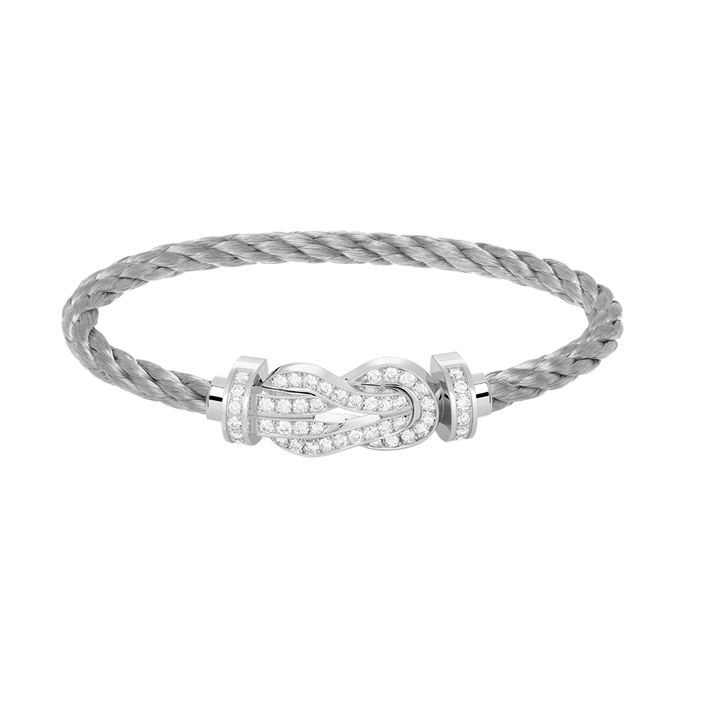 [Novalux]LARGE 8-FIGURE BUCKLE FULL DIAMOND BRACELET -WHITE GOLD