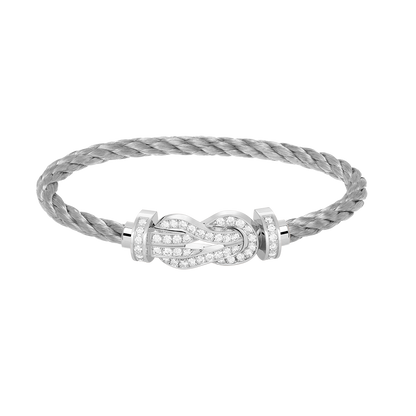 [Novalux]LARGE 8-FIGURE BUCKLE FULL DIAMOND BRACELET -WHITE GOLD