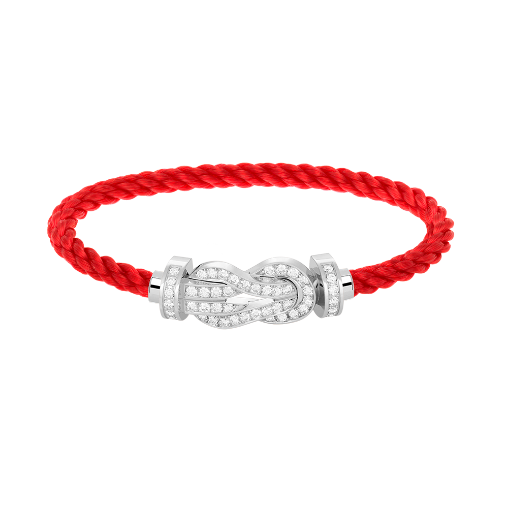 [Novalux]LARGE 8-FIGURE BUCKLE FULL DIAMOND BRACELET -WHITE GOLD