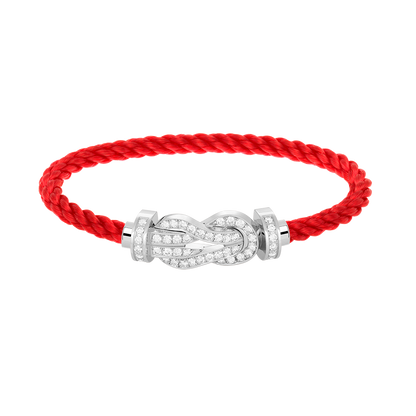 [Novalux]LARGE 8-FIGURE BUCKLE FULL DIAMOND BRACELET -WHITE GOLD