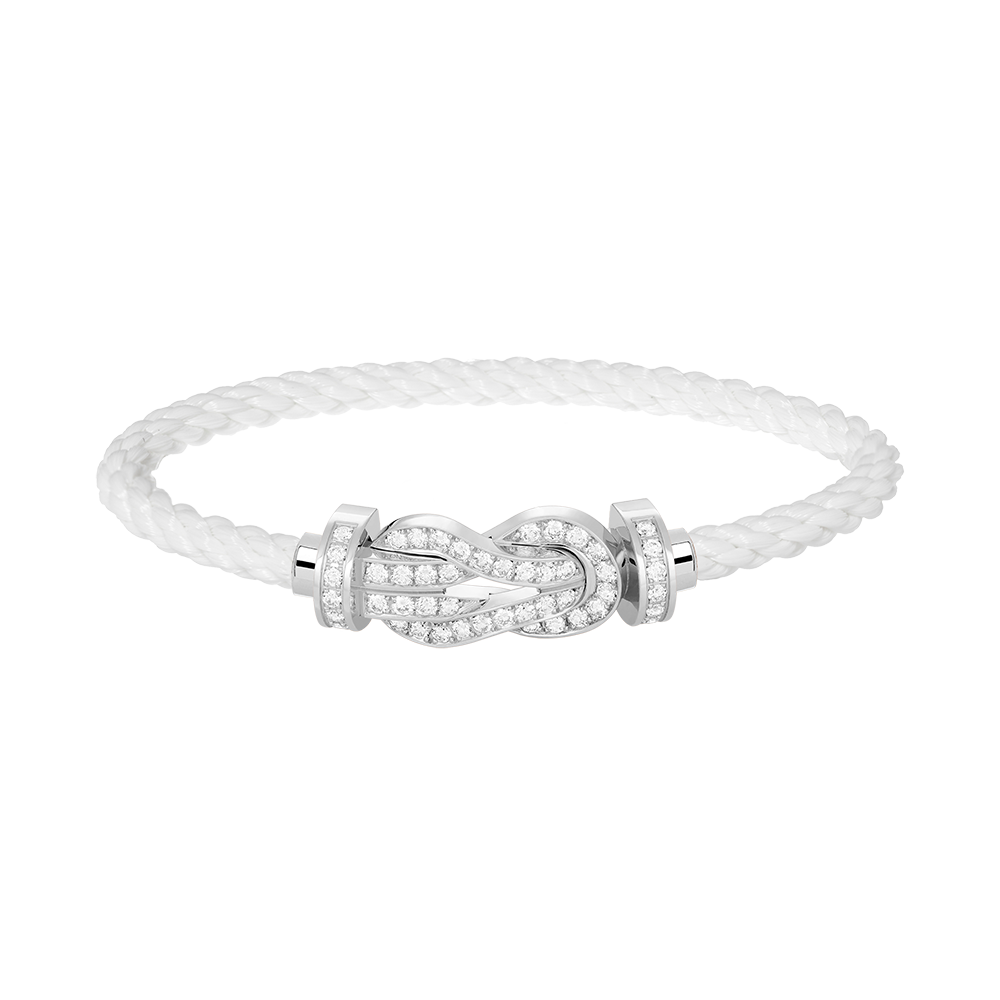 [Novalux]LARGE 8-FIGURE BUCKLE FULL DIAMOND BRACELET -WHITE GOLD