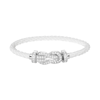 [Novalux]LARGE 8-FIGURE BUCKLE FULL DIAMOND BRACELET -WHITE GOLD