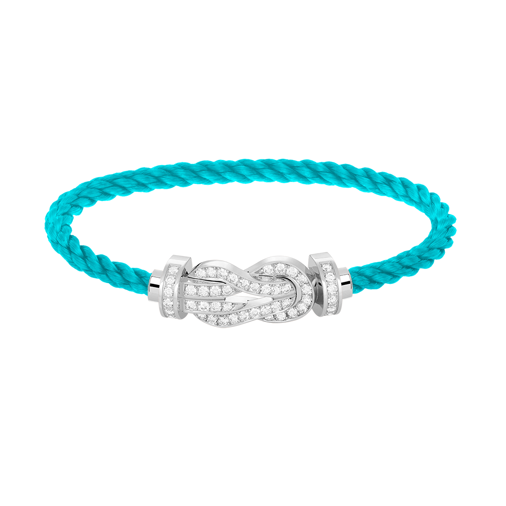 [Novalux]LARGE 8-FIGURE BUCKLE FULL DIAMOND BRACELET -WHITE GOLD