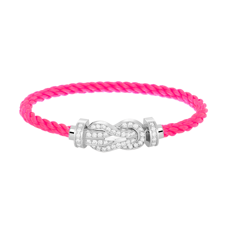 [Novalux]LARGE 8-FIGURE BUCKLE FULL DIAMOND BRACELET -WHITE GOLD