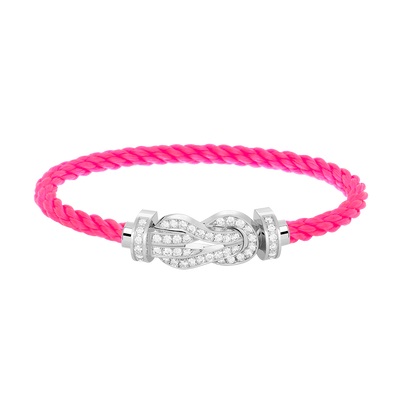 [Novalux]LARGE 8-FIGURE BUCKLE FULL DIAMOND BRACELET -WHITE GOLD