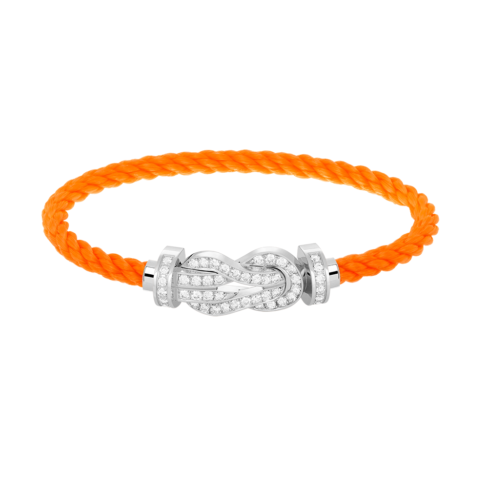 [Novalux]LARGE 8-FIGURE BUCKLE FULL DIAMOND BRACELET -WHITE GOLD