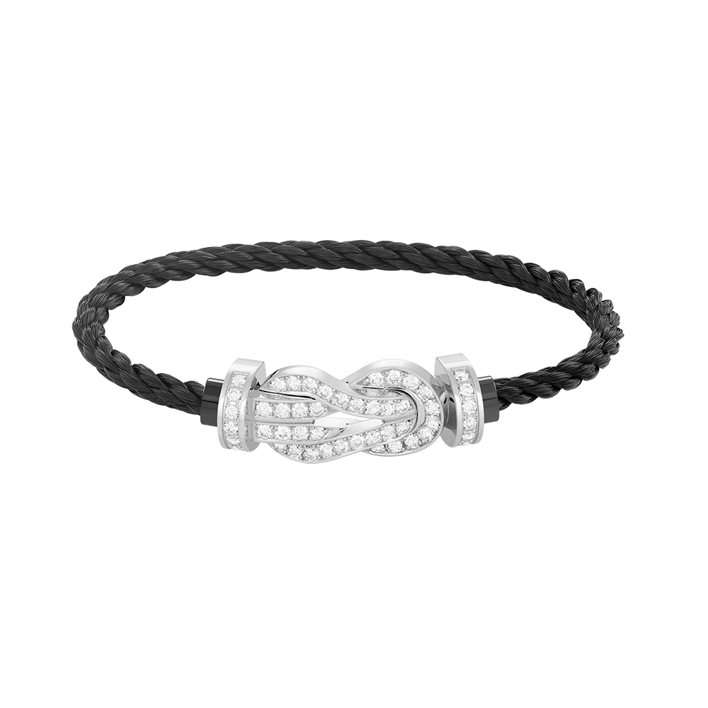 [Novalux]LARGE 8-FIGURE BUCKLE FULL DIAMOND BRACELET -WHITE GOLD