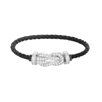 [Novalux]LARGE 8-FIGURE BUCKLE FULL DIAMOND BRACELET -WHITE GOLD