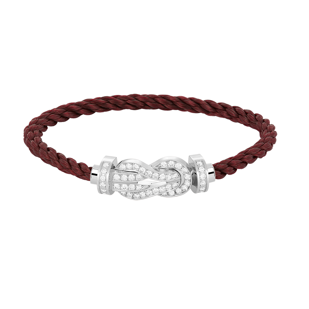 [Novalux]LARGE 8-FIGURE BUCKLE FULL DIAMOND BRACELET -WHITE GOLD