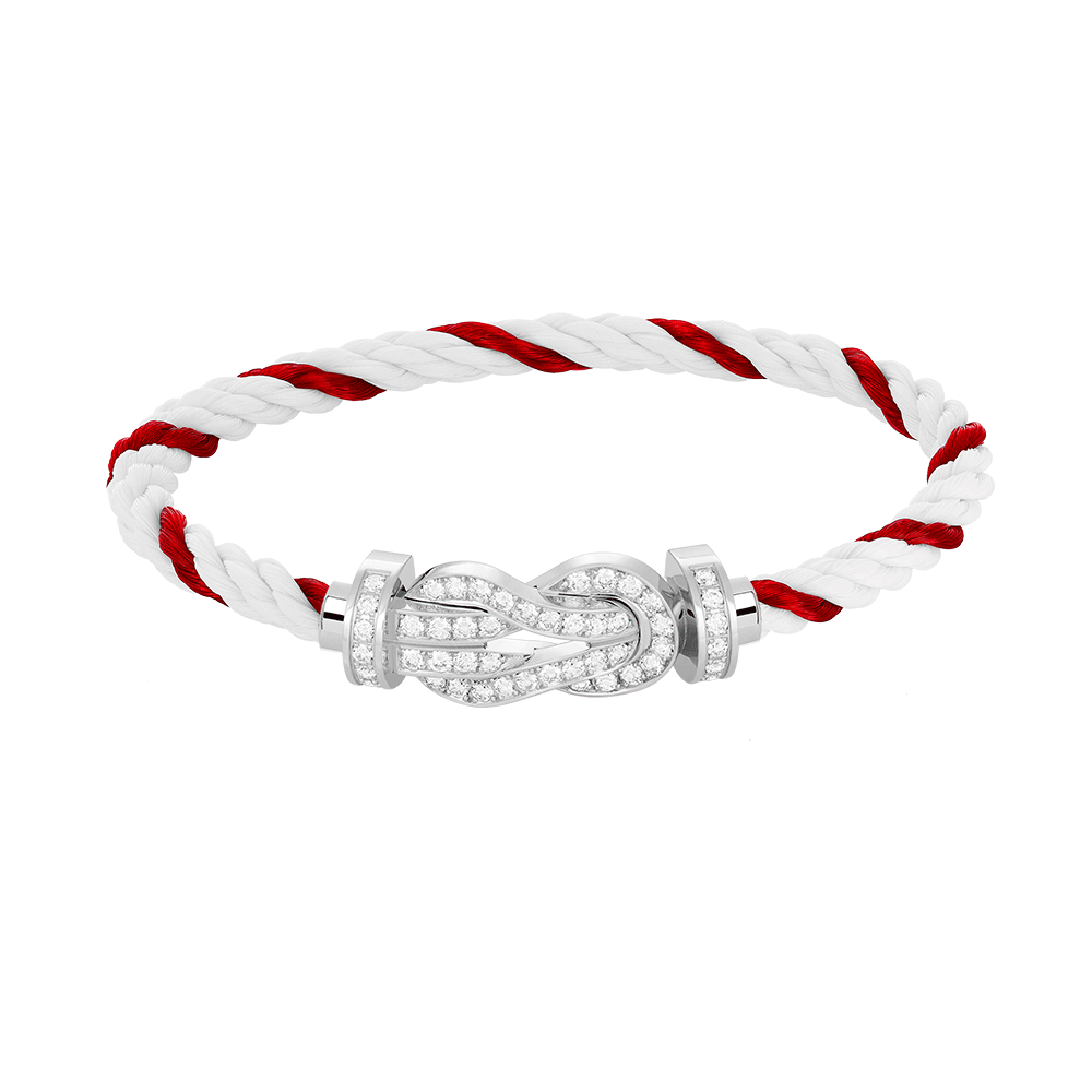 [Novalux]LARGE 8-FIGURE BUCKLE FULL DIAMOND BRACELET -WHITE GOLD