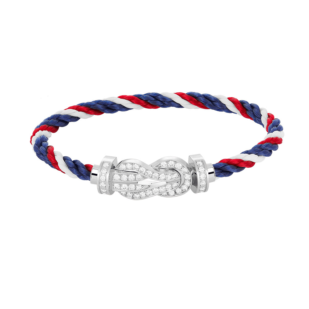 [Novalux]LARGE 8-FIGURE BUCKLE FULL DIAMOND BRACELET -WHITE GOLD
