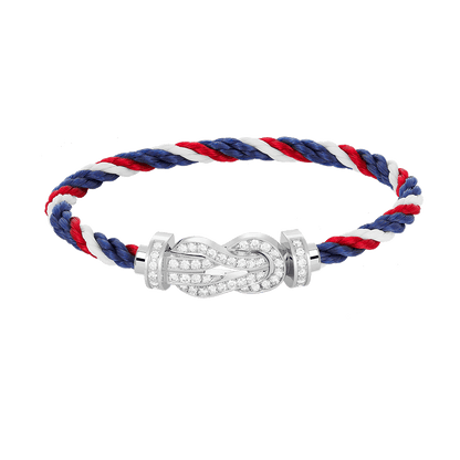 [Novalux]LARGE 8-FIGURE BUCKLE FULL DIAMOND BRACELET -WHITE GOLD