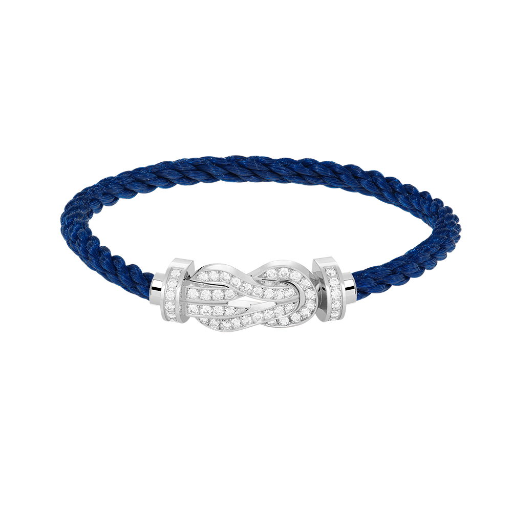 [Novalux]LARGE 8-FIGURE BUCKLE FULL DIAMOND BRACELET -WHITE GOLD