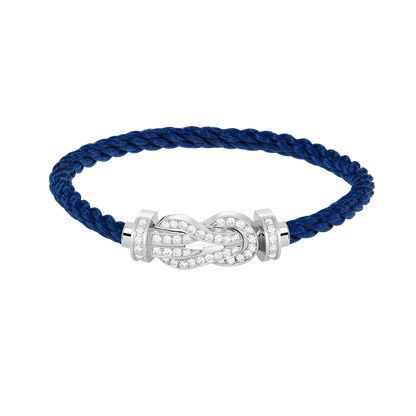 [Novalux]LARGE 8-FIGURE BUCKLE FULL DIAMOND BRACELET -WHITE GOLD
