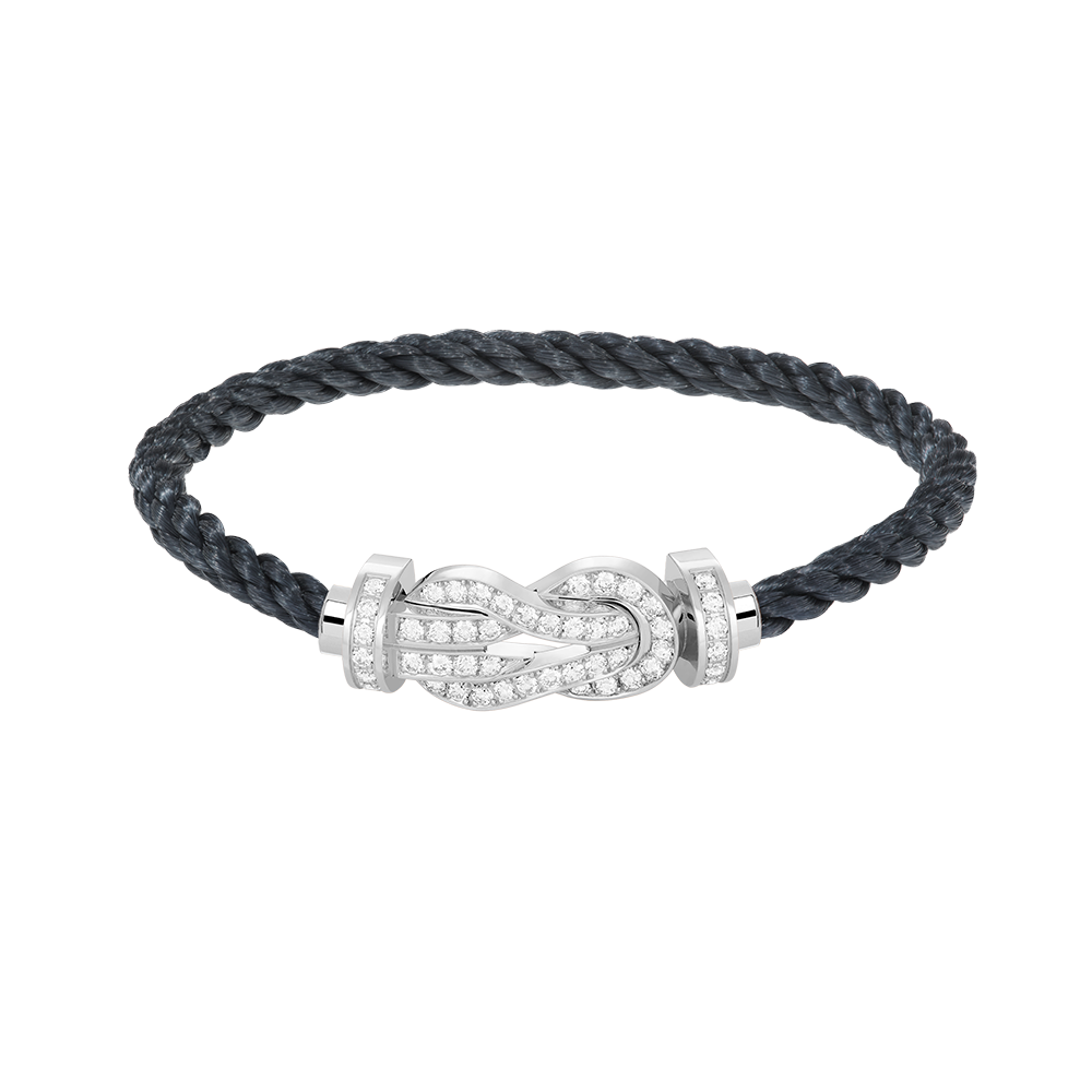[Novalux]LARGE 8-FIGURE BUCKLE FULL DIAMOND BRACELET -WHITE GOLD