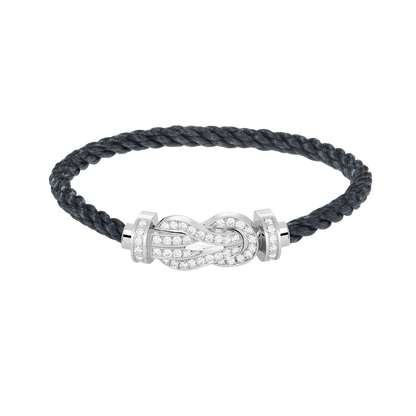 [Novalux]LARGE 8-FIGURE BUCKLE FULL DIAMOND BRACELET -WHITE GOLD