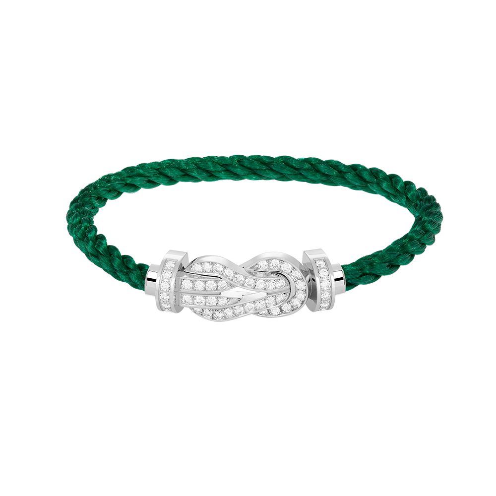 [Novalux]LARGE 8-FIGURE BUCKLE FULL DIAMOND BRACELET -WHITE GOLD