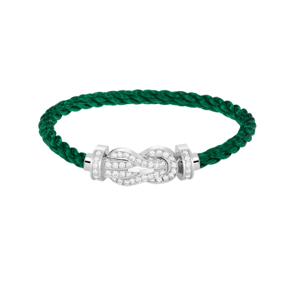 [Novalux]LARGE 8-FIGURE BUCKLE FULL DIAMOND BRACELET -WHITE GOLD
