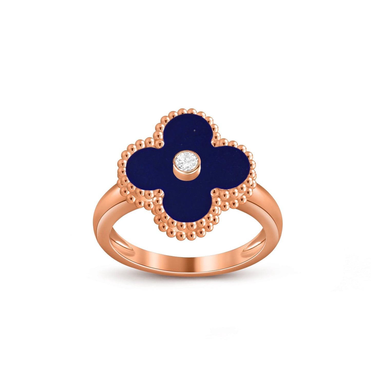 [Novalux]LUCKY CLOVER DIAMOND-ACCENT ROSE GOLD RING COLLECTION