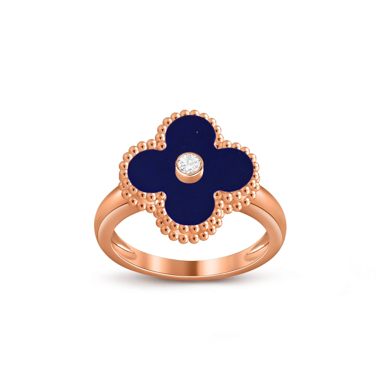 [Novalux]LUCKY CLOVER DIAMOND-ACCENT ROSE GOLD RING COLLECTION
