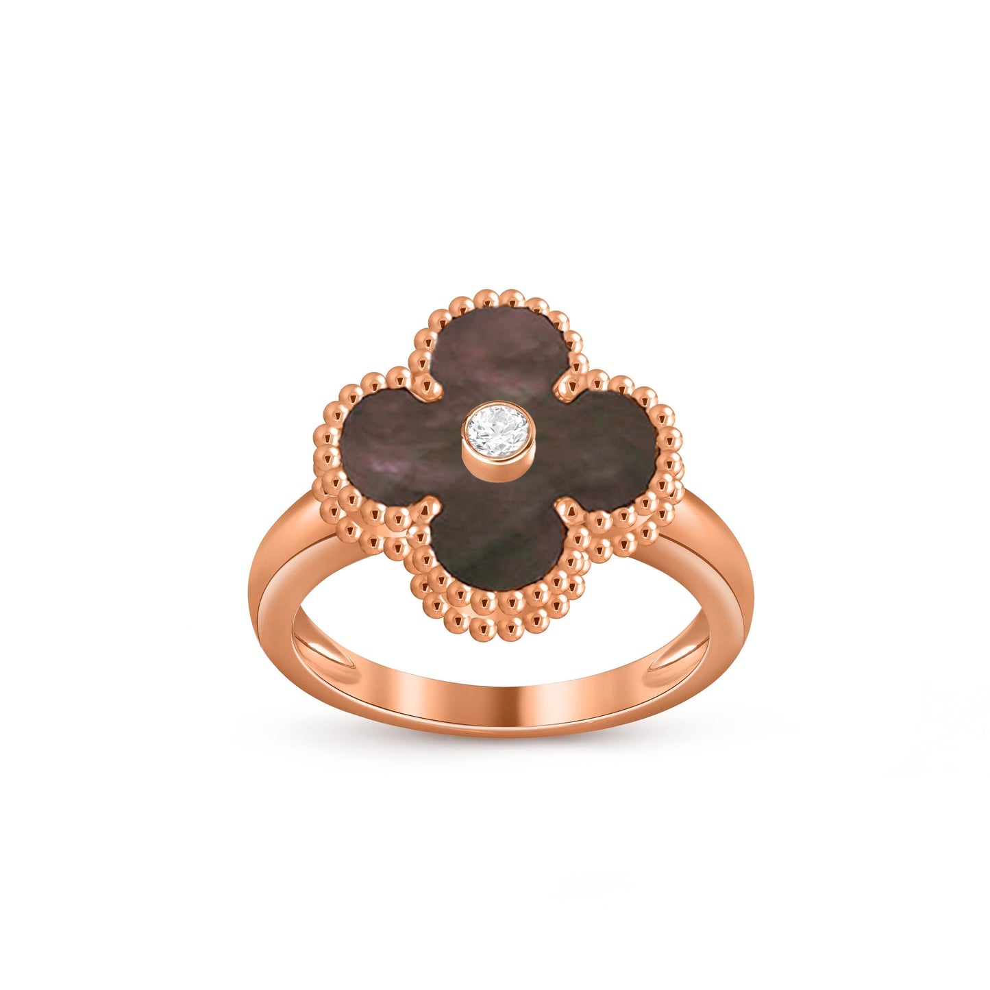 [Novalux]LUCKY CLOVER DIAMOND-ACCENT ROSE GOLD RING COLLECTION