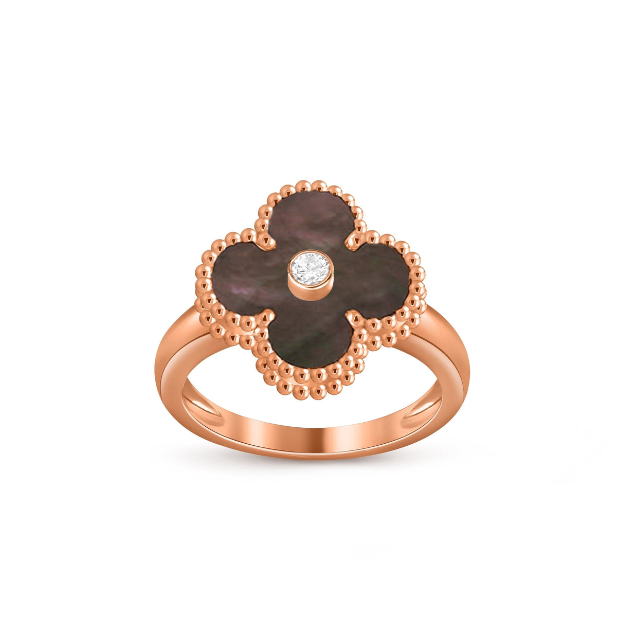[Novalux]LUCKY CLOVER DIAMOND-ACCENT ROSE GOLD RING COLLECTION