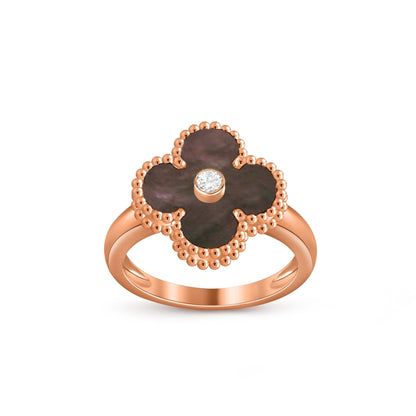 [Novalux]LUCKY CLOVER DIAMOND-ACCENT ROSE GOLD RING COLLECTION