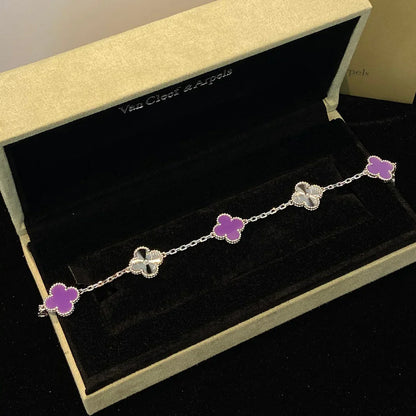 [Novalux]LUCKY CLOVER 5-MOTIF BRACELET - VIOLET COLLECTION