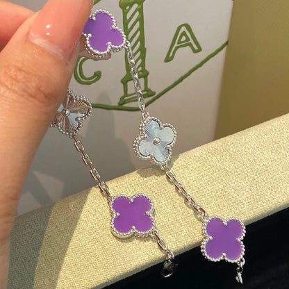 [Novalux]LUCKY CLOVER 5-MOTIF BRACELET - VIOLET COLLECTION