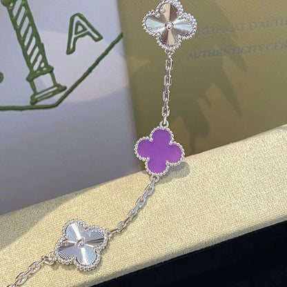 [Novalux]LUCKY CLOVER 5-MOTIF BRACELET - VIOLET COLLECTION
