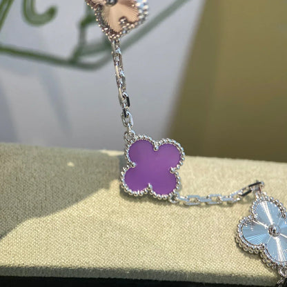 [Novalux]LUCKY CLOVER 5-MOTIF BRACELET - VIOLET COLLECTION