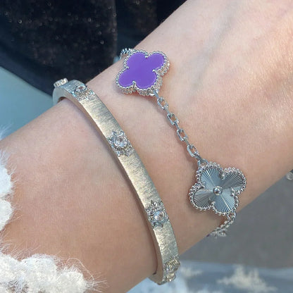 [Novalux]LUCKY CLOVER 5-MOTIF BRACELET - VIOLET COLLECTION