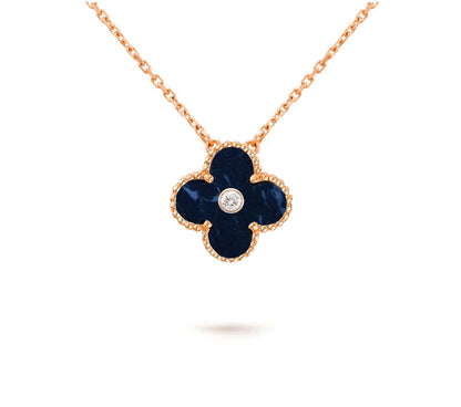 [Novalux]15MM CLOVER FLOWER DIAMOND PENDANT NECKLACE COLLECTION
