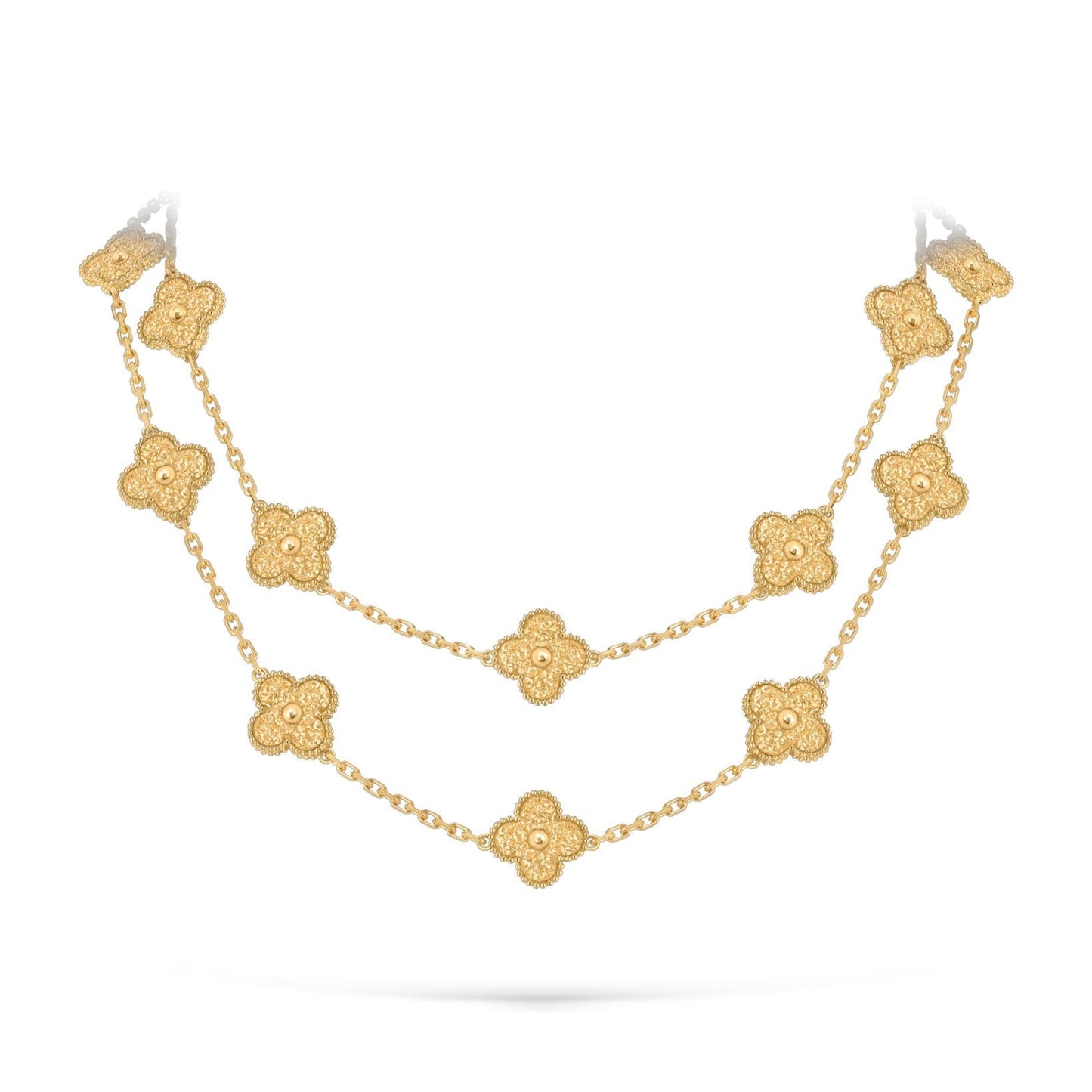 [Novalux]CLASSIC 20-MOTIF LUCKY CLOVER LONG NECKLACE GOLD COLLECTION