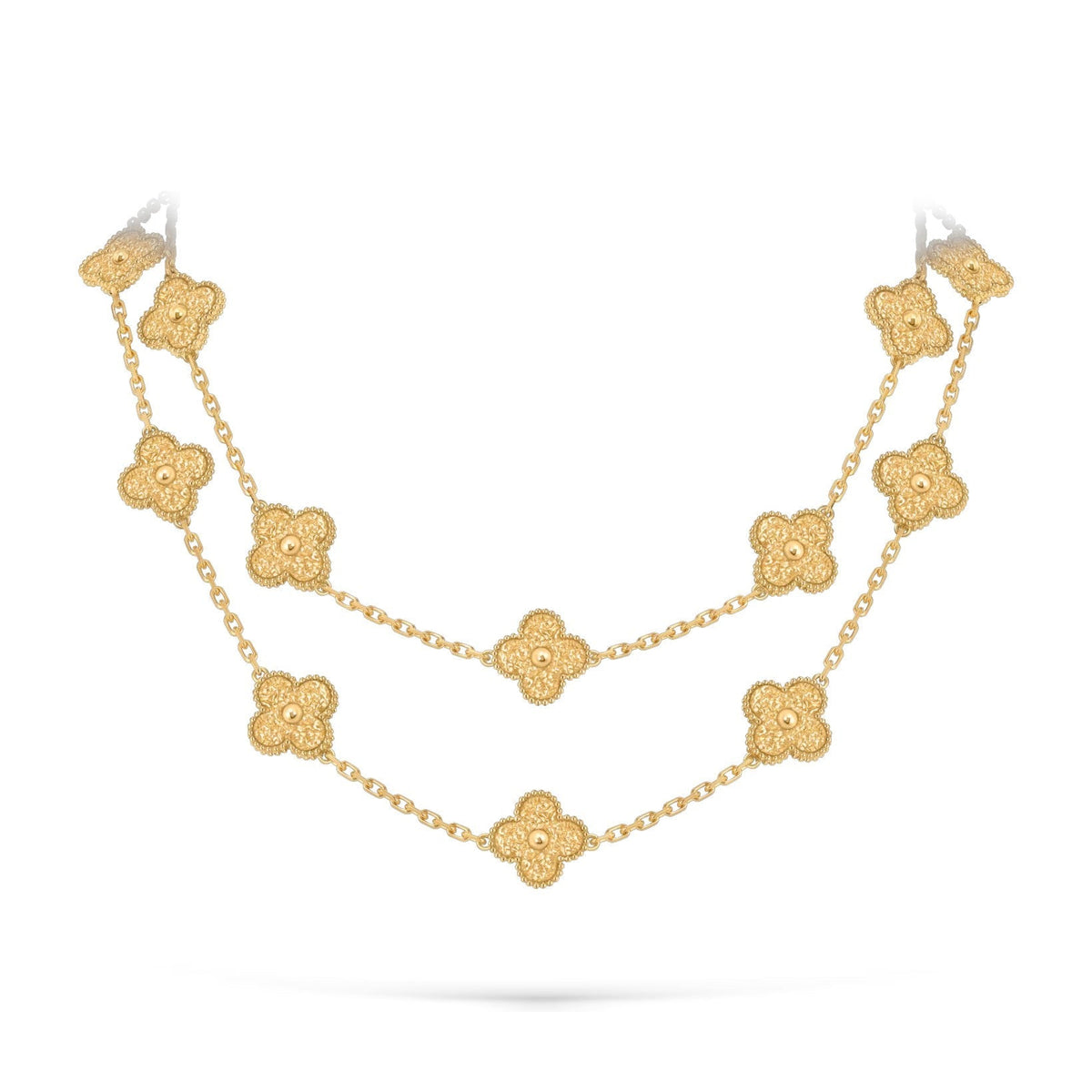 [Novalux]CLASSIC 20-MOTIF LUCKY CLOVER LONG NECKLACE GOLD COLLECTION