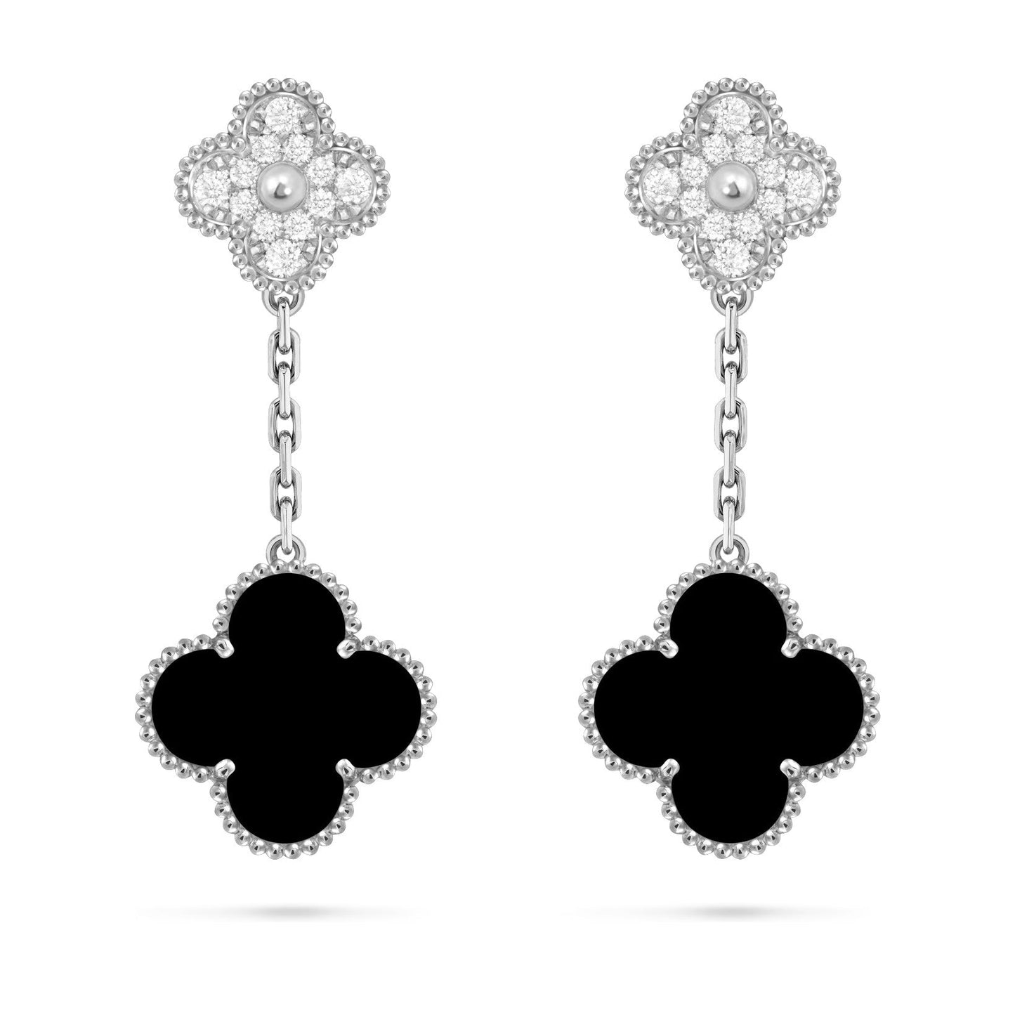 [Novalux]CLOVER DUAL-MOTIF STATEMENT STUD EARRINGS - DOUBLE-CHARM COLLECTION